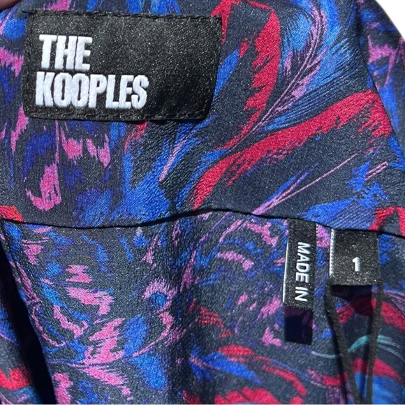 🌻NEW w/tags The Kooples Silk Feather Print Skirt Flowy Designer Size 1 US Small - Picture 8 of 11